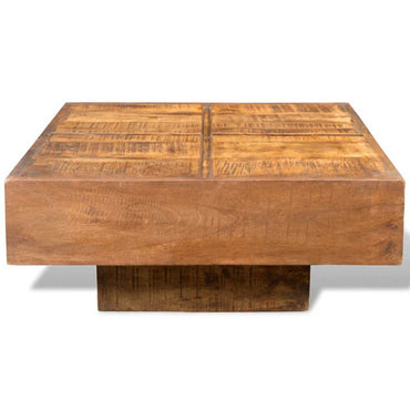 vidaXL Couchtisch Braun Quadratisch Massivholz Mango