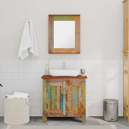 Badmöbel Waschbeckenunterschrank mit Spiegel Massivholz