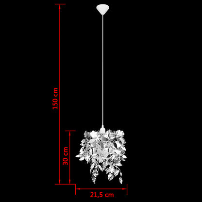 Pendentif Feuilles Paillettes Lampe Couronne Argenté