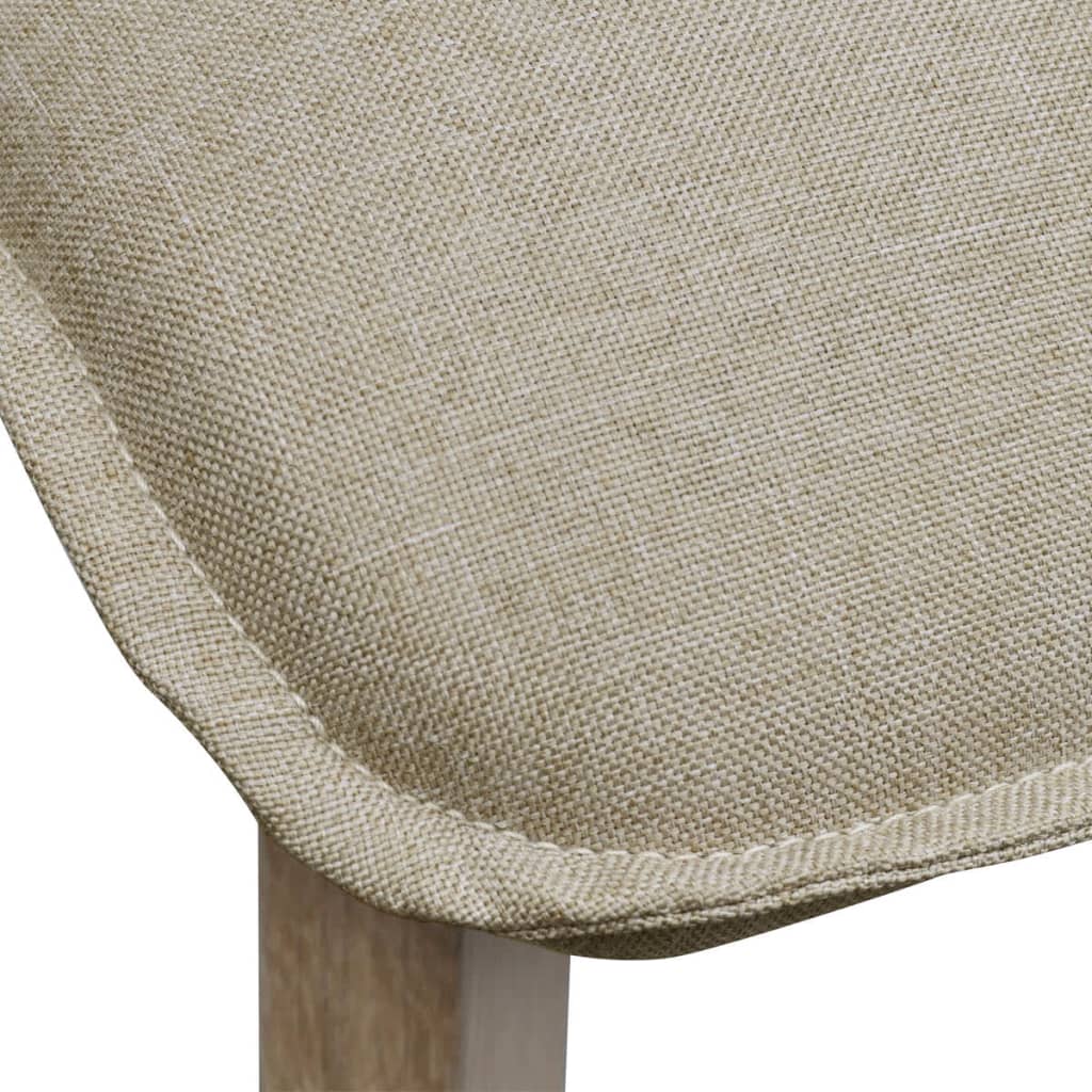 vidaXL Esszimmerstühle 4 Stk. Beige Stoff und Massivholz Eiche