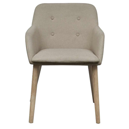 vidaXL Esszimmerstühle 2 Stk. Beige Stoff und Massivholz Eiche