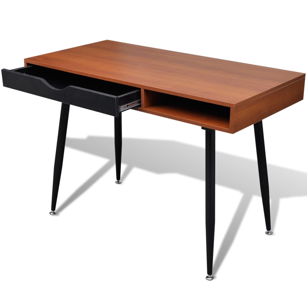Table de travail Table d'ordinateur Bureau Poste de travail marron