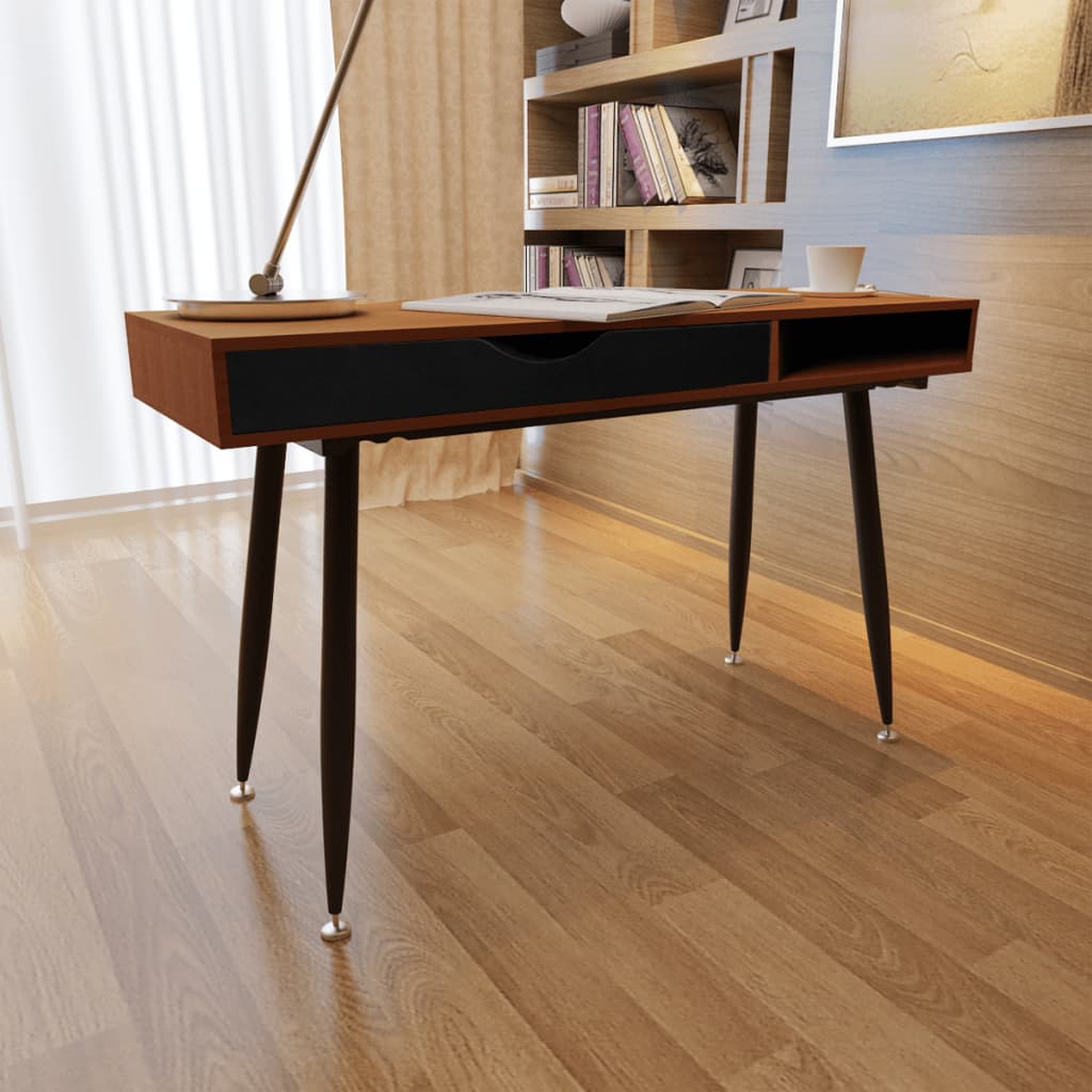 Table de travail Table d'ordinateur Bureau Poste de travail marron