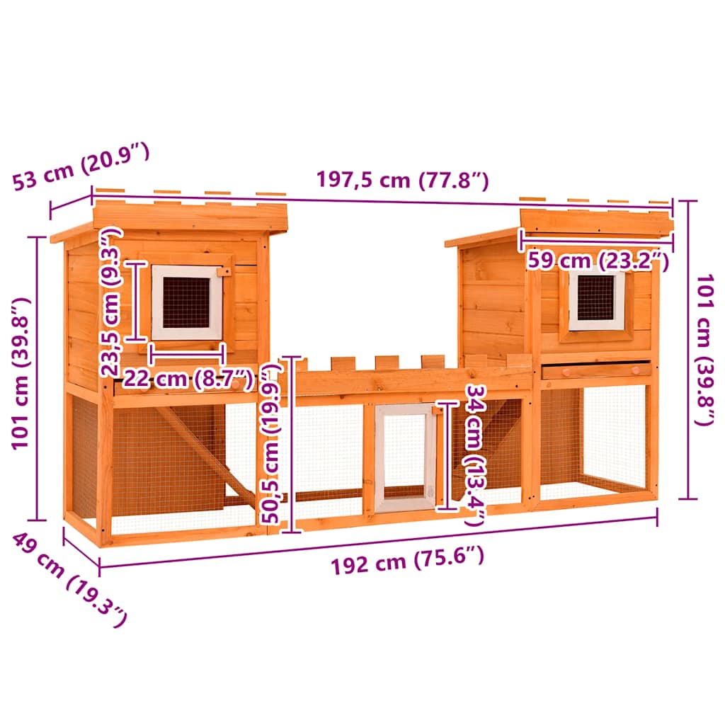 Großer Kaninchenstall Kleintierkäfig Doppelhaus