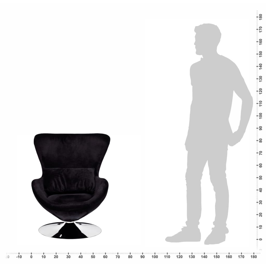 vidaXL Sessel in Ei-Form Schwarz