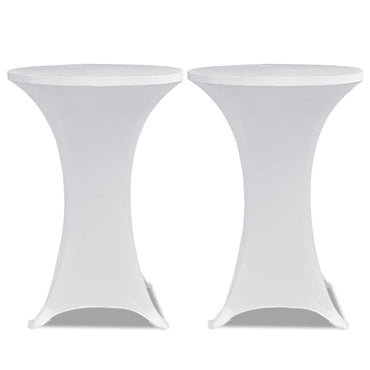 2 x Tischhusse für Stehtisch Stretchhusse Ø70 cm weiß