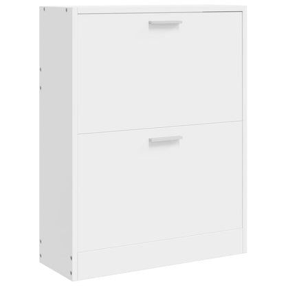 Weißer Holz-Schuhschrank mit 2 Schuhkippern