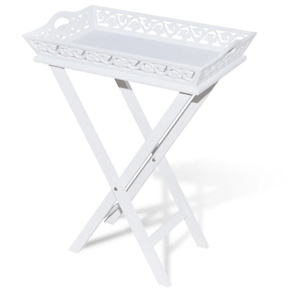 vidaXL Desserte/Table d'appoint avec plateau Blanc