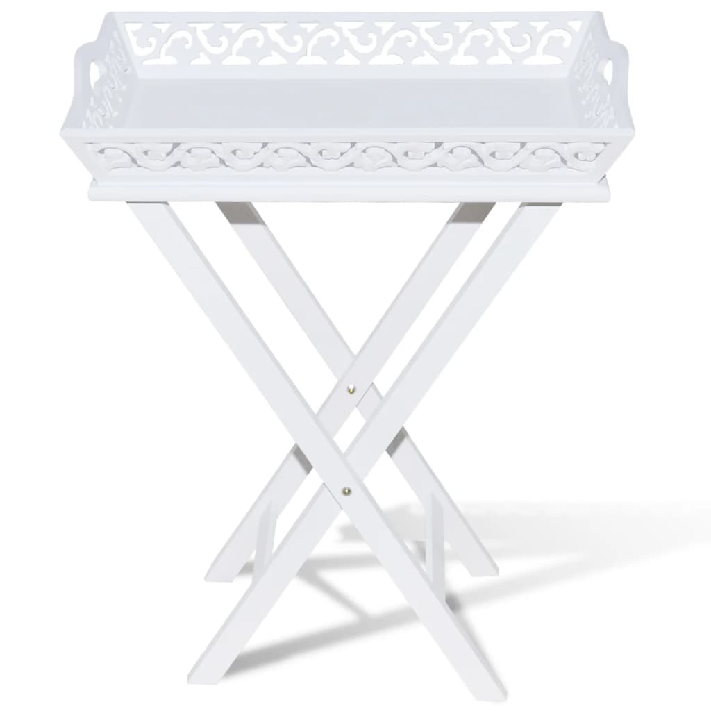 vidaXL Desserte/Table d'appoint avec plateau Blanc