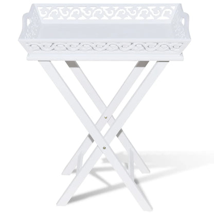 vidaXL Desserte/Table d'appoint avec plateau Blanc