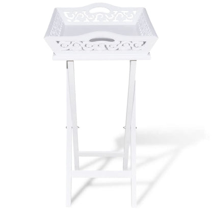 vidaXL Desserte/Table d'appoint avec plateau Blanc