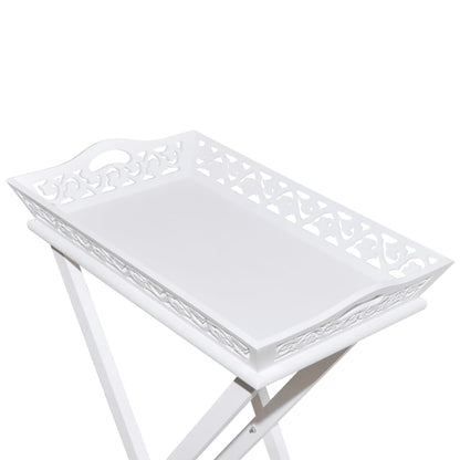 vidaXL Desserte/Table d'appoint avec plateau Blanc