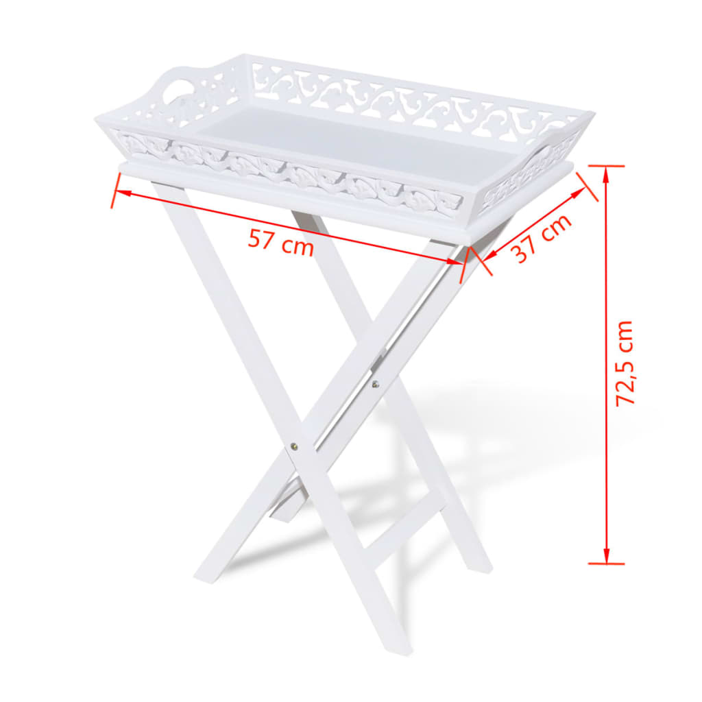 vidaXL Desserte/Table d'appoint avec plateau Blanc