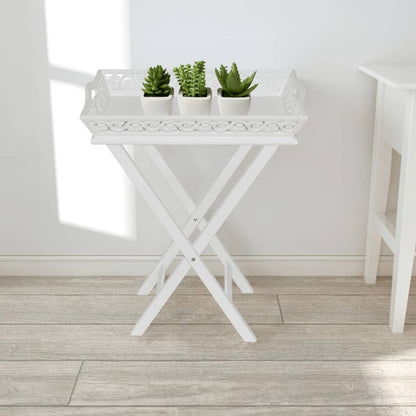 vidaXL Desserte/Table d'appoint avec plateau Blanc