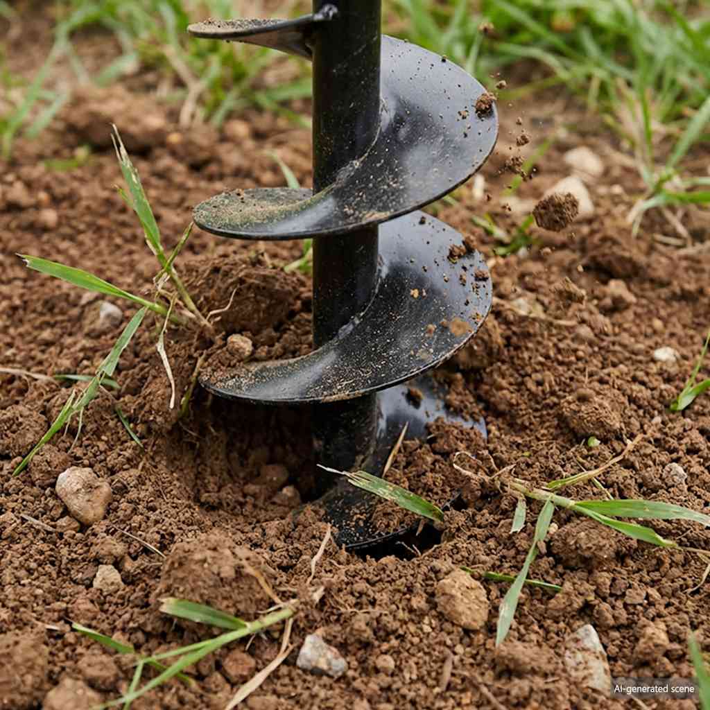 Erdbohrer mit Griff 100 mm Verlängerungsrohr 5 m