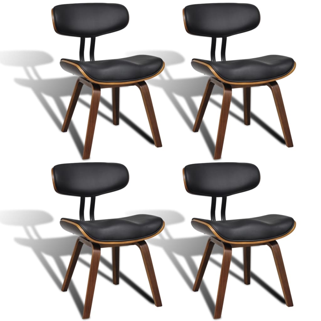 vidaXL Chaises de salle à manger 4 pcs Bois courbé et similicuir