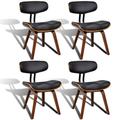 vidaXL Chaises de salle à manger 4 pcs Bois courbé et similicuir