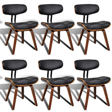 vidaXL Chaises de salle à manger 6 pcs. Bois courbé et similicuir