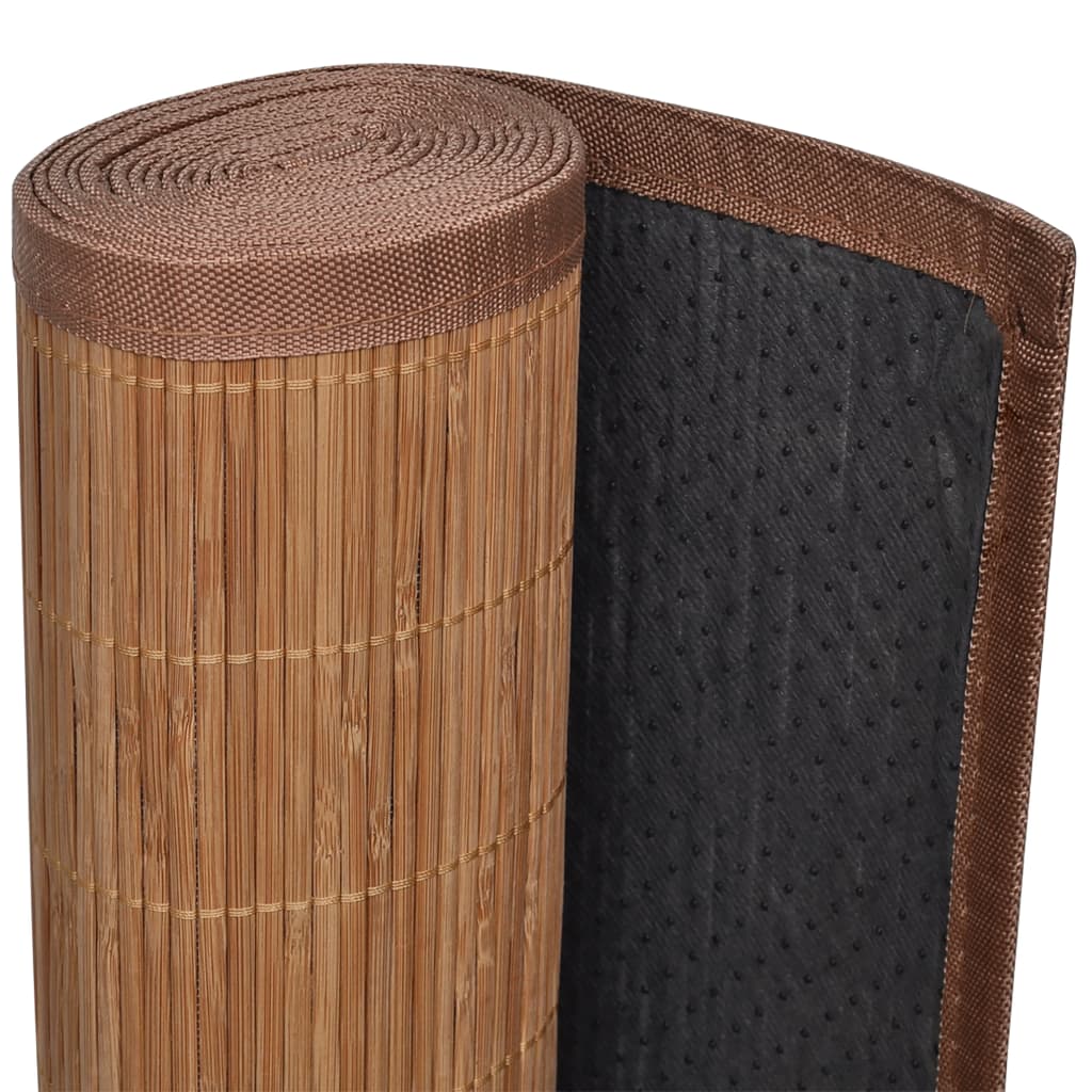Tapis bambou marron rectangulaire 80x300 cm