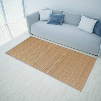 Tapis en bambou marron rectangulaire 150x200 cm