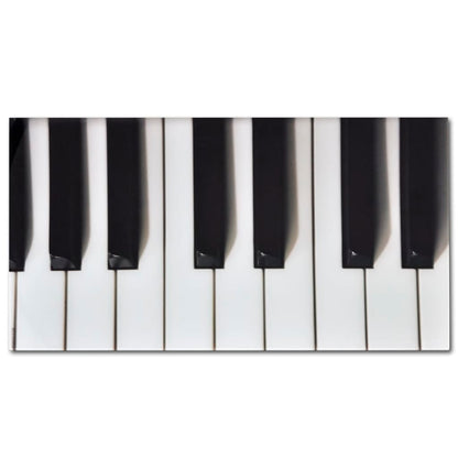 vidaXL Couchtisch mit Glasplatte Klavier-Aufdruck