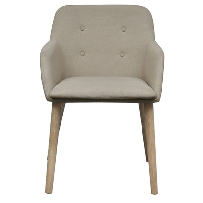 vidaXL Esszimmerstühle 6 Stk. Beige Stoff und Massivholz Eiche