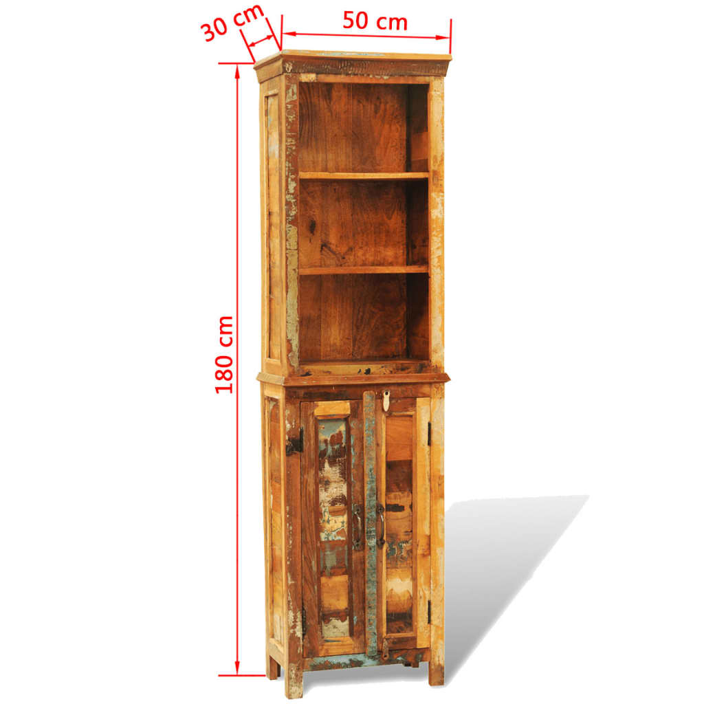 vidaXL Bücherregal Altholz Massivholz Vintage