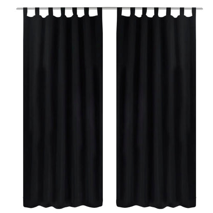 Rideaux en satin 2 pièces 140 x 175 cm Noir