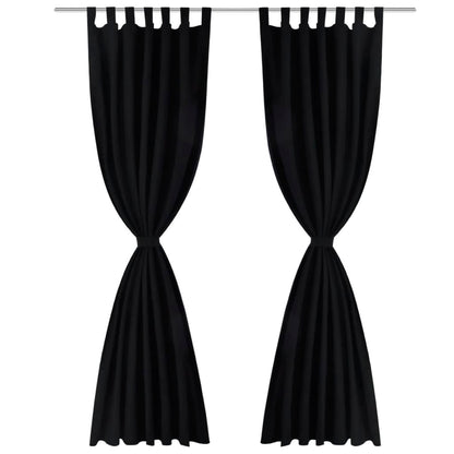 Rideaux en satin 2 pièces 140 x 175 cm Noir