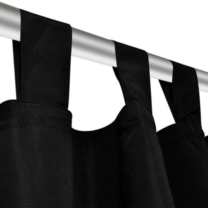 Rideaux en satin 2 pièces 140 x 175 cm Noir