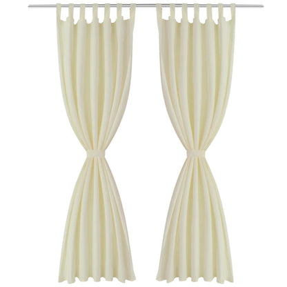 Vorhänge Gardinen aus Satin 2-teilig 140 x 245 cm Creme