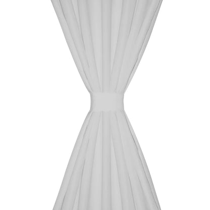 Vorhänge Gardinen aus Satin 2-teilig 140 x 175 cm Weiß