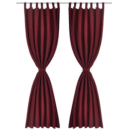 Vorhänge Gardinen aus Satin 2-teilig 140 x 175 cm Dunkelrot