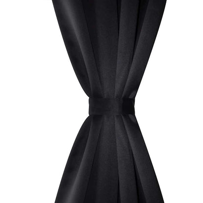 Verdunkelungs-Vorhänge mit Metallringen 135 x 245 cm Schwarz blackout