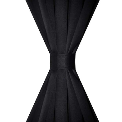 Verdunkelungs-Vorhänge mit Schlaufen 135 x 245 cm Schwarz blackout