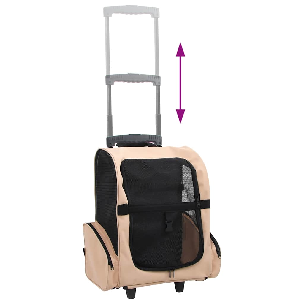 Trolley für Haustiere 3-in-1 Faltbar Beige