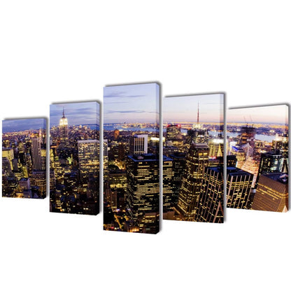 Tableaux Décoration Set Vue aérienne de New York 200 x 100 cm