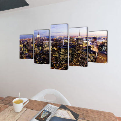 Tableaux Décoration Set Vue aérienne de New York 200 x 100 cm