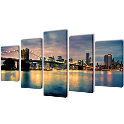 Tableaux Décoration Set Brooklyn Bridge Vue sur le lac 200 x 100 cm