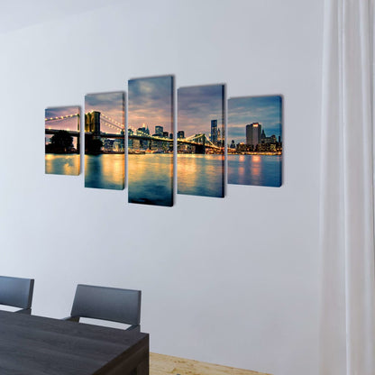Tableaux Décoration Set Brooklyn Bridge Vue sur le lac 200 x 100 cm