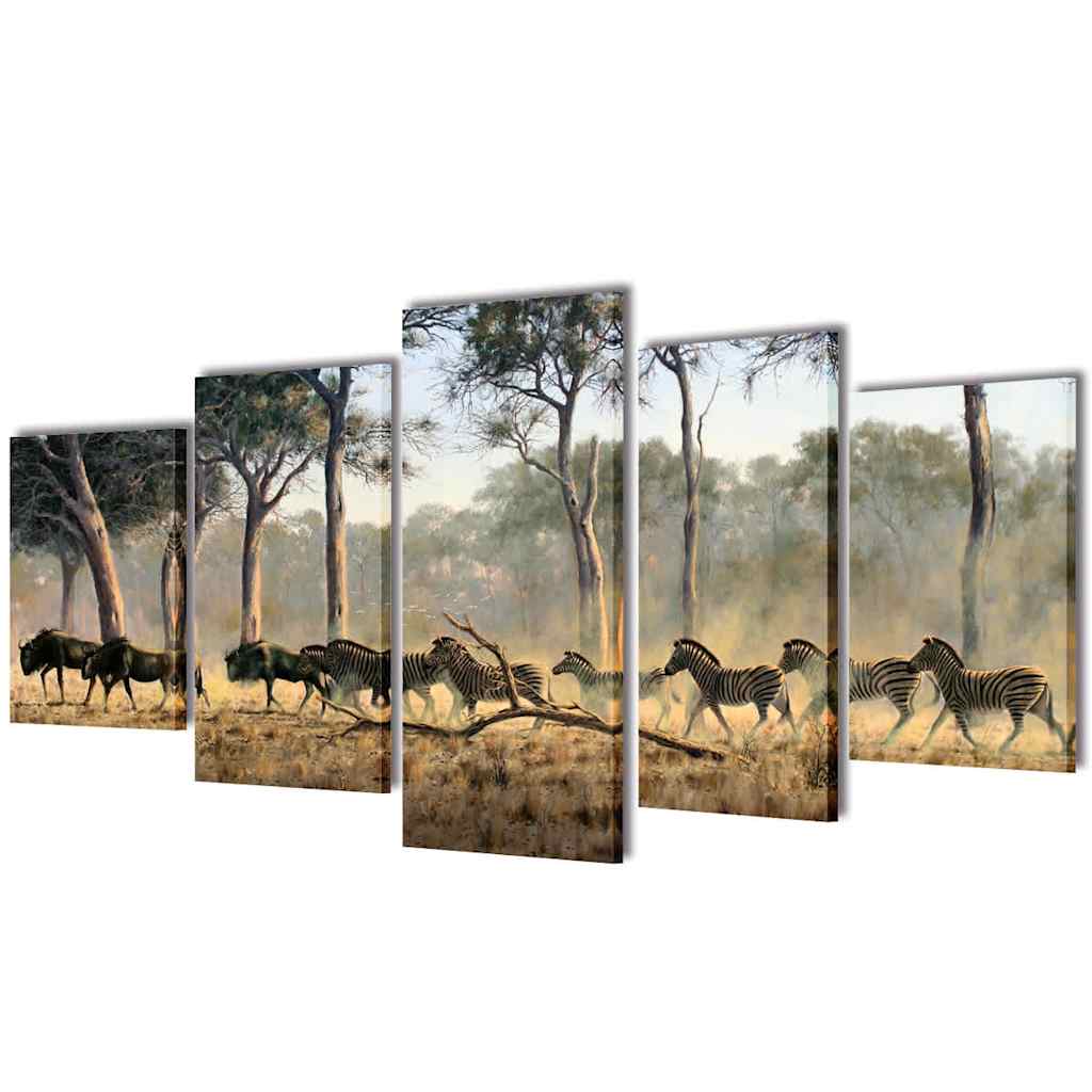 Tableaux Décoration Lot Zèbres 100 x 50 cm
