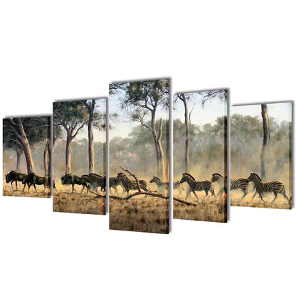 Tableaux Décoration Lot Zèbres 100 x 50 cm