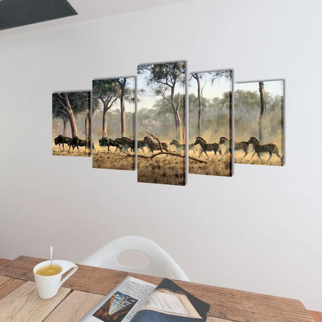 Tableaux Décoration Lot Zèbres 100 x 50 cm