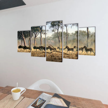 Tableaux Décoration Lot Zèbres 100 x 50 cm