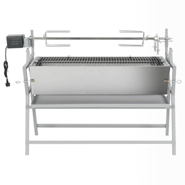 BBQ Grill mit Drehspieß Eisen und Edelstahl