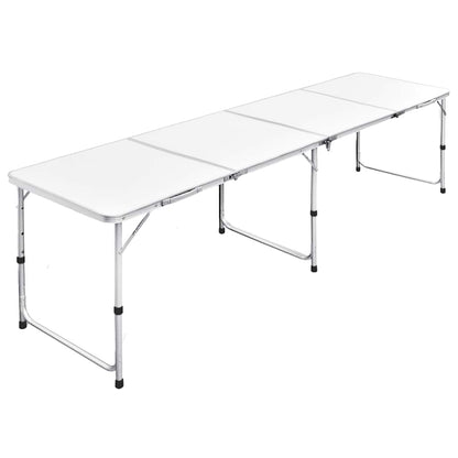 Campingtisch zusammenklappbar höhenverstellbar Aluminium 240 x 60 cm