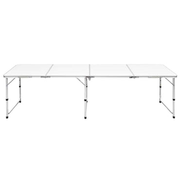 Table de camping pliable réglable en hauteur Aluminium 240 x 60 cm