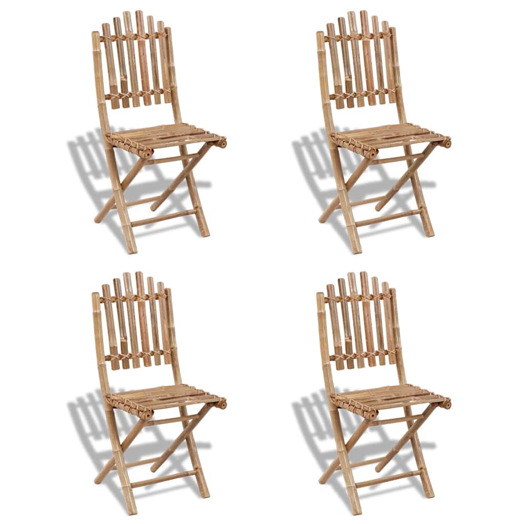 vidaXL Salle à manger de jardin 5 pcs pliable bambou