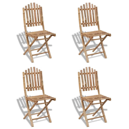 vidaXL Salle à manger de jardin 5 pcs pliable bambou
