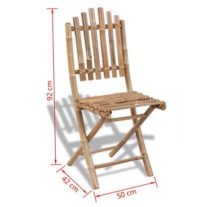 vidaXL Salle à manger de jardin 5 pcs pliable bambou